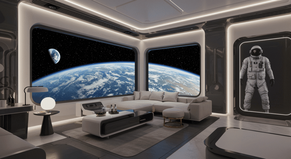 Voyager Station space hotel orbiting Earth